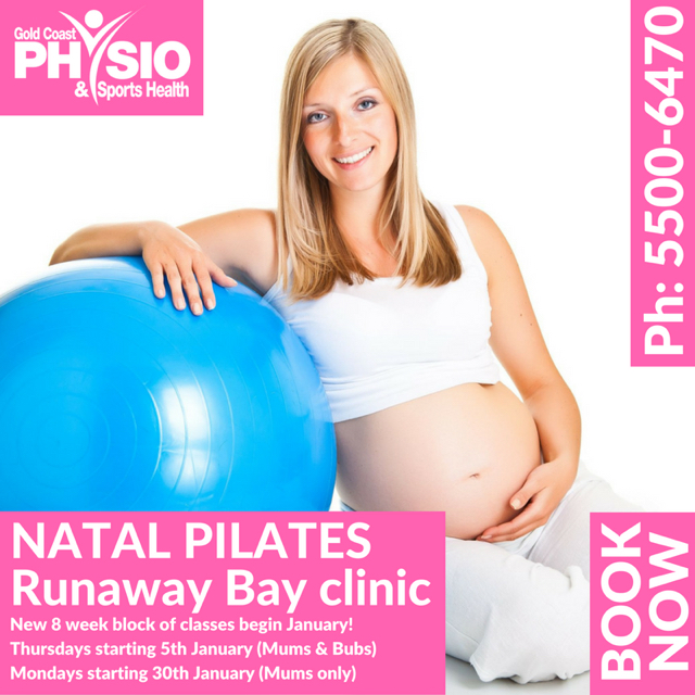 Pre and postnatal mat Pilates at Runaway Bay clinic Sports Physio